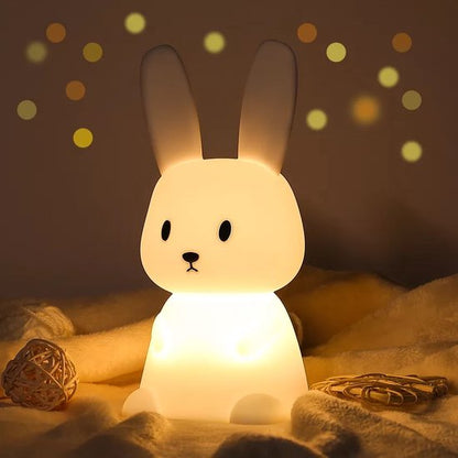 KOXILA® | Coniglio Carino Lampada Notturna LED in Silicone - Regalo Perfetto per Bambini e Ragazze