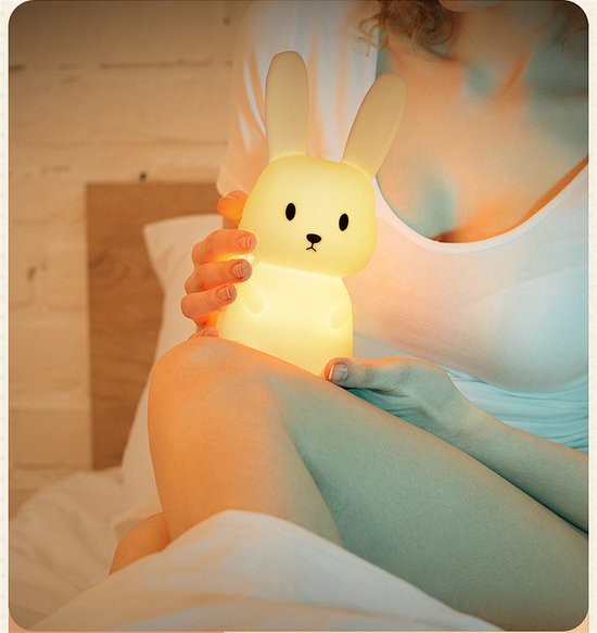 KOXILA® | Coniglio Carino Lampada Notturna LED in Silicone - Regalo Perfetto per Bambini e Ragazze