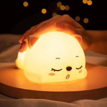 KOXILA® | Gatto Lampada Notturna LED in Silicone - Regalo Perfetto per Bambini e Ragazze