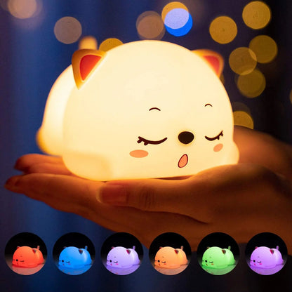 KOXILA® | Gatto Lampada Notturna LED in Silicone - Regalo Perfetto per Bambini e Ragazze